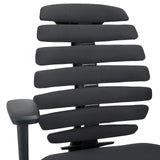 Respaldo con acolchado segmentado de una silla de oficina profesional ERGO LINE II en negro de hjh OFFICE