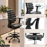Reposabrazos y altura del asiento ajustables de la silla de mostrador ERGO LINE II WORK de hjh OFFICE (imagen generada por IA)