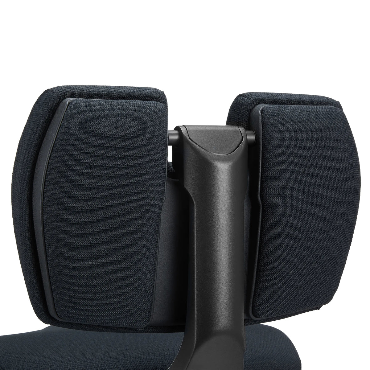 Respaldo acolchado de la silla ergonómica de rodillas EvoShift en negro con estructura negra de hjh OFFICE