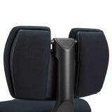 Respaldo acolchado de la silla ergonómica de rodillas EvoShift en negro con estructura negra de hjh OFFICE