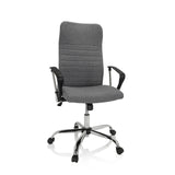Silla Home Office ARTON 40 gris con reposabrazos y base brillante de cinco ruedas de hjh OFFICE – vista de 360° (vista frontal 20°)