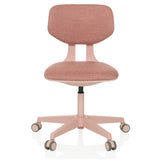 Silla giratoria para niños KID COLORE rosa con superficies acolchadas y base de cinco ruedas de hjh OFFICE – vista de 360° (vista frontal 0°)