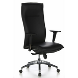 Sillón de alta gama MURANO 20 negro con reposabrazos y base de cinco ruedas de hjh OFFICE – vista de 360° (vista frontal en diagonal 40°)