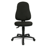 Silla Home Office POINT 60 negra con tapizado de tela y cinco ruedas de Topstar