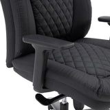 Reposabrazos y tapicería de cuero sintético acolchado de la silla giratoria XXL Pullmann Gen2 en negro de hjh OFFICE