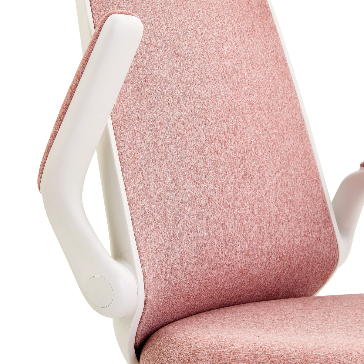 Reposabrazos blanco y funda de tela rosa de la Silla giratoria para niños Swivelo de hjh OFFICE