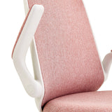 Reposabrazos blanco y funda de tela rosa de la Silla giratoria para niños Swivelo de hjh OFFICE