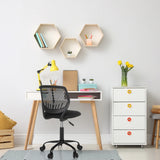 Silla giratoria para niños KID QB negra con respaldo de malla y ruedas de hjh OFFICE