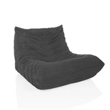 Sillón de diseño Sitzolo gris con funda de pana y superficie estructurada de hjh LIVING – vista de 360° (vista frontal en diagonal 30°)