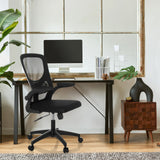 Silla Home Office BELIO negra con respaldo de malla y ruedas de hjh OFFICE