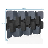 Dibujo dimensional del separador FLEXMIUT PLUG de 174 x 114 cm en gris y gris oscuro de hjh OFFICE