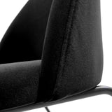 Funda de tela negra de la silla tapizada VELVO de hjh OFFICE