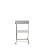 Escritorio de pie gris WORKSTATION con superficie de apoyo y cuatro ruedas de hjh OFFICE – vista de 360° (vista frontal 0°)