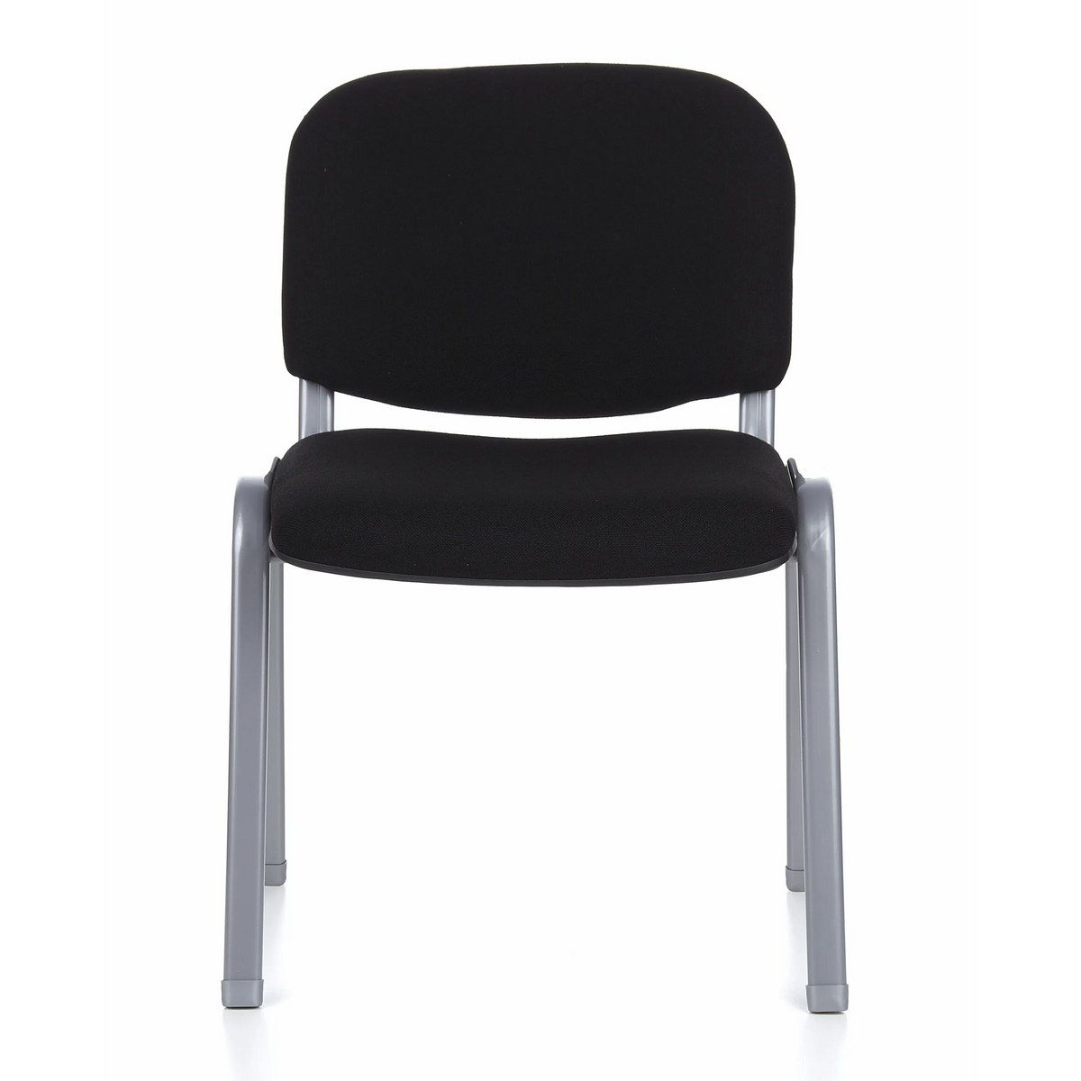 Silla de cuatro patas XT 600 S negra con estructura plateada de hjh OFFICE – vista de 360° (vista frontal 0°)