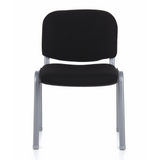Silla de cuatro patas XT 600 S negra con estructura plateada de hjh OFFICE – vista de 360° (vista frontal 0°)