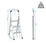 Dibujo dimensional de la Escalera plegable SOLID V con una altura de 119 cm y 42 cm de ancho de hjh OFFICE