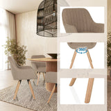 Silla tapizada beige SCANDI SOFT con función giratoria de 360 grados y patas de madera de hjh LIVING