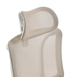 Reposacabezas y respaldo de malla beige de la Silla de oficina profesional ERGOMY W de MyBuero