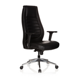 Sillón de oficina profesional VITORO negro con respaldo acolchado y base de cinco ruedas de hjh OFFICE – vista de 360° (vista frontal en diagonal 40°)
