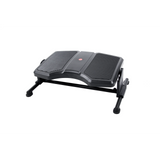 Reposapiés negro PODI II con superficies estriadas y estructura metálica de hjh OFFICE – vista de 360° (vista frontal 0°)