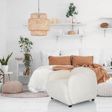 Sillón de diseño blanco VERDUNA con acolchado suave y patas negras cortas de hjh LIVING