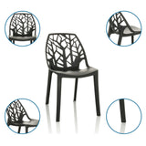 Silla de exterior negra ARTIFO TRI con estructura de respaldo similar a ramas de hjh OFFICE