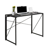 Escritorio plegable EASY UP MULTI en negro con medidas de 100 × 50 cm y una estructura metálica con travesaños en cruz de hjh OFFICE
