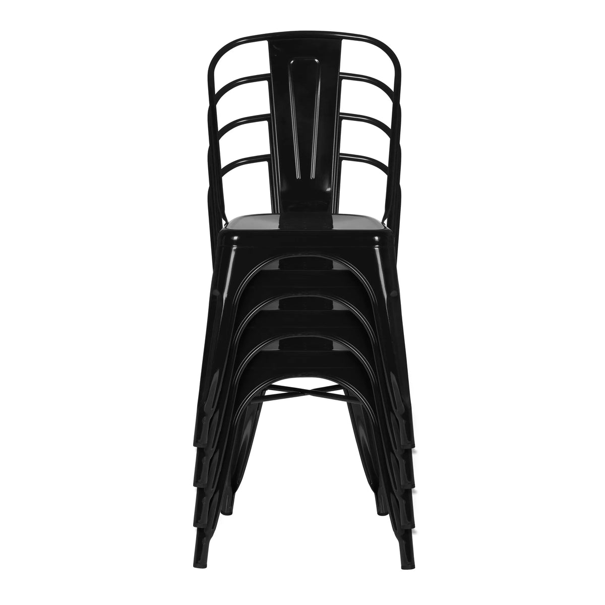 Sillas de comedor negras apilables VANTAGGIO COMFORT con respaldo curvo de hjh OFFICE