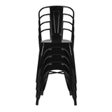Sillas de comedor negras apilables VANTAGGIO COMFORT con respaldo curvo de hjh OFFICE