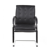 Silla viga voladiza VILLA V negra con tapizado acolchado y reposabrazos de hjh OFFICE – vista de 360° (vista frontal 0°)