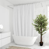 Planta artificial verde FICUS en una maceta negra en el baño de hjh OFFICE