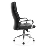 Sillón de oficina profesional BRUNELLO 20 negro con reposabrazos y base de cinco ruedas de hjh OFFICE – vista de 360° (vista lateral 100°)