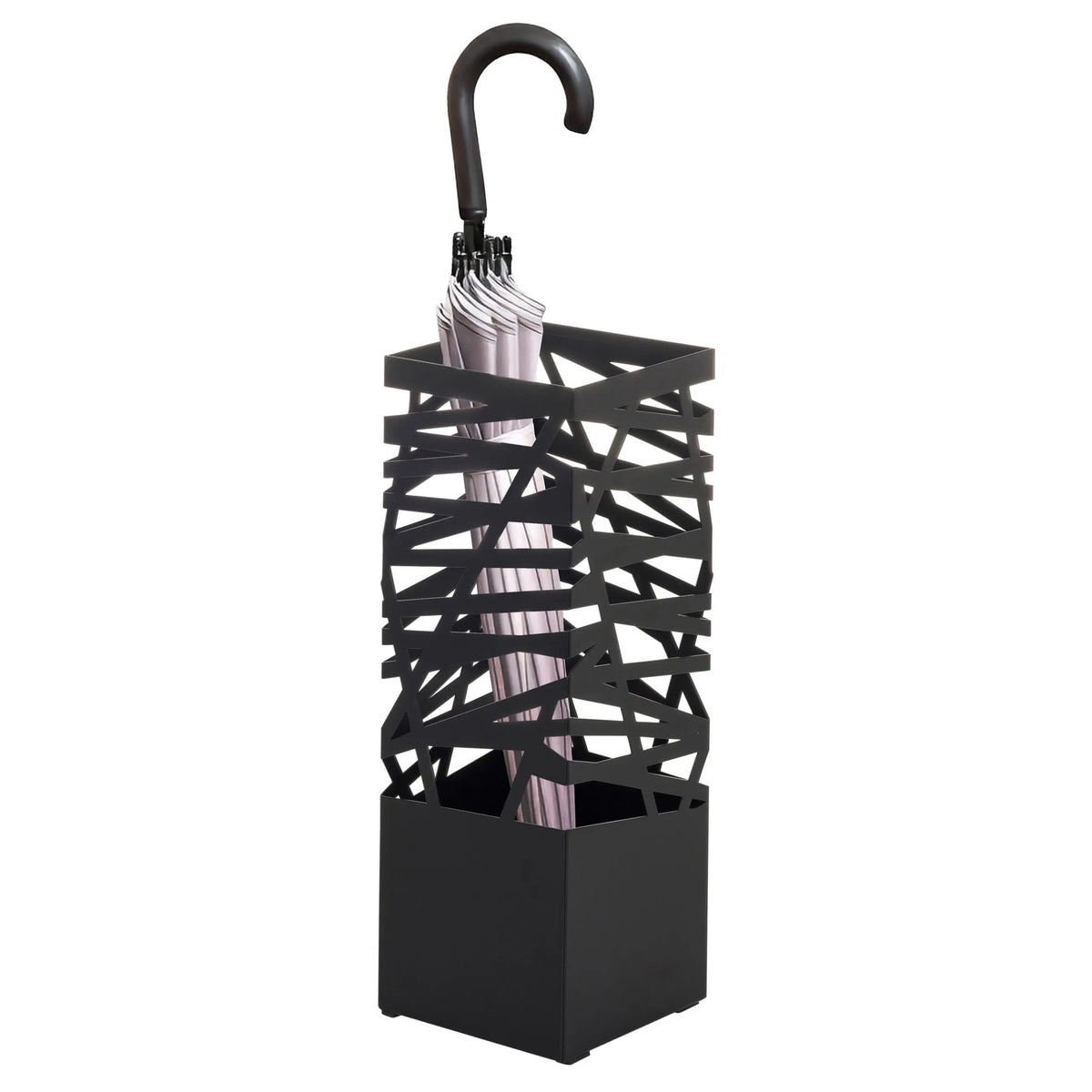 Soporte para paraguas negro PLUVARIS de Accesorios con un paraguas de hjh LIVING colocado en su interior