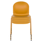 Sillas de cuatro patas apilables T36 VI en amarillo con deslizadores negros de hjh OFFICE