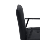 Respaldo y reposabrazos de cuero sintético negro de la silla tapizada Lifea Flex de hjh LIVING
