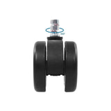 Articulación giratoria de 360 grados de las ruedas para sillas 5x ROLO COLOR 60 11mm/60mm en negro para suelos duros de hjh OFFICE