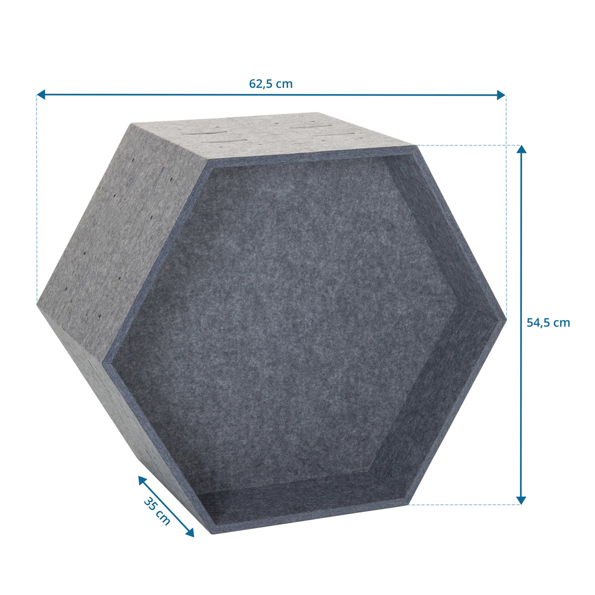 Dibujo dimensional del separador FLEXMIUT STORE B de 62,5 × 54,5 cm de hjh OFFICE