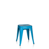 Taburete de comedor VANTAGGIO azul claro con asiento cuadrado y travesaños de hjh OFFICE – vista de 360° (vista frontal 20°)