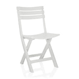 Silla de exterior blanca TRAVANO con respaldo de tres travesaños de hjh LIVING – vista de 360° (vista frontal en diagonal 30°)