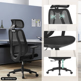 Silla de oficina profesional Filaro negra con respaldo de malla, asiento y ajuste de altura de hjh OFFICE (imagen generada por IA)