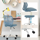 Silla giratoria para niños KID QW azul con muelle de gas para ajuste de altura y ruedas en la base de hjh OFFICE