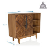 Dibujo dimensional de la Cómoda SANTJAGO WOOD L con 95 × 79,5 cm y una capacidad de carga de 55 kg de hjh LIVING