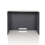 Separador de mesa gris FLEXMIUT FOLD con dos salidas de cable horizontales de hjh OFFICE – vista de 360° (vista frontal 0°)