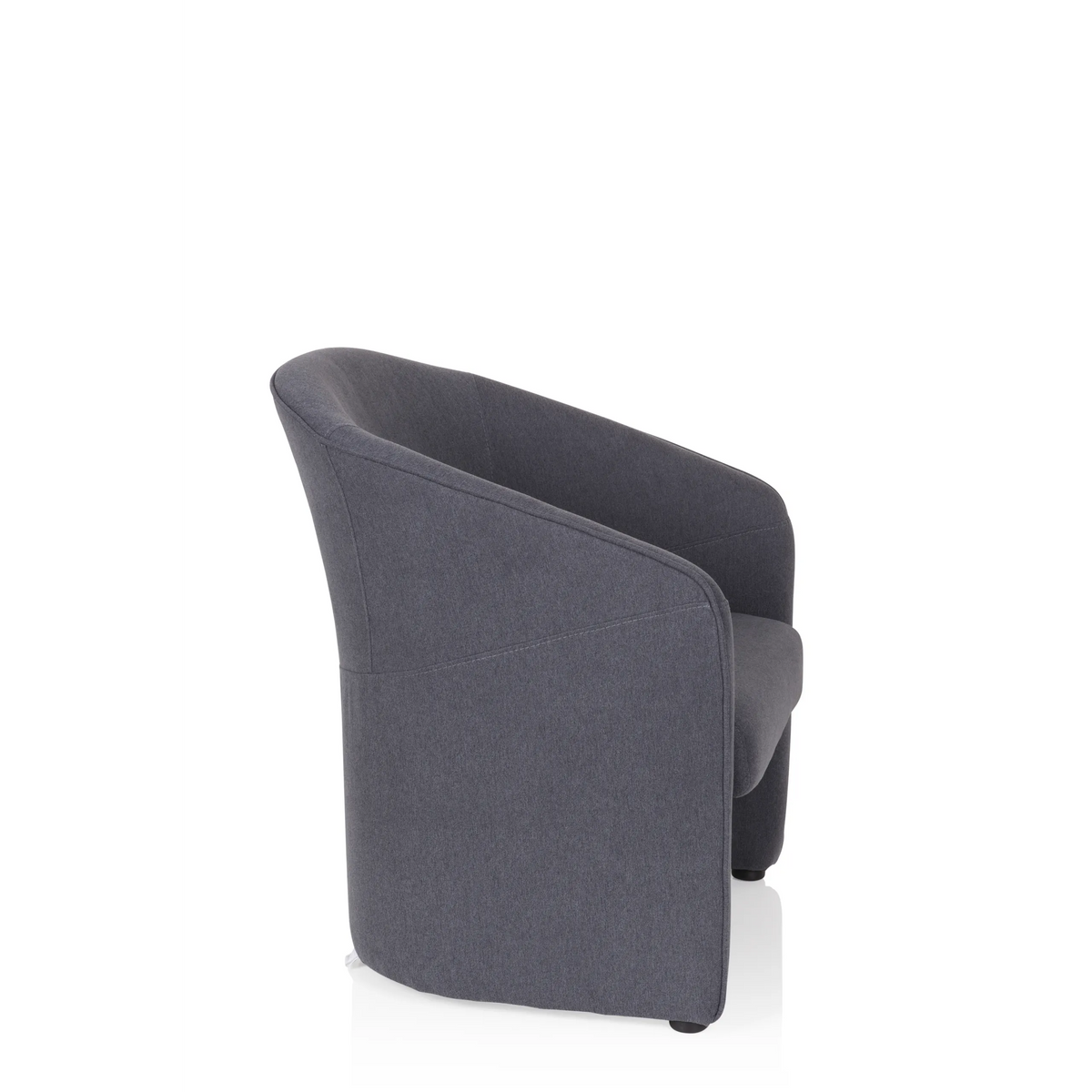 Sillón tapizada SAN JUAN en gris oscuro con respaldo y reposabrazos redondeados de hjh OFFICE – vista de 360° (vista lateral 80°)