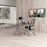 Silla alta gama FOUNTAINE PRO en negro con respaldo de malla y reposabrazos de hjh OFFICE