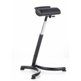 Asiento de pie TOP WORK 30 negro con asiento acolchado y base de cuatro patas de hjh OFFICE – vista de 360° (vista frontal en diagonal 40°)