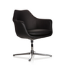 Schwarzer Loungesessel ARTEMIA mit Lederbezug und viersternförmigem Metallfuß von hjh OFFICE