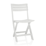 Silla de exterior blanca TRAVANO con respaldo de tres travesaños de hjh LIVING – vista de 360° (vista frontal 15°)