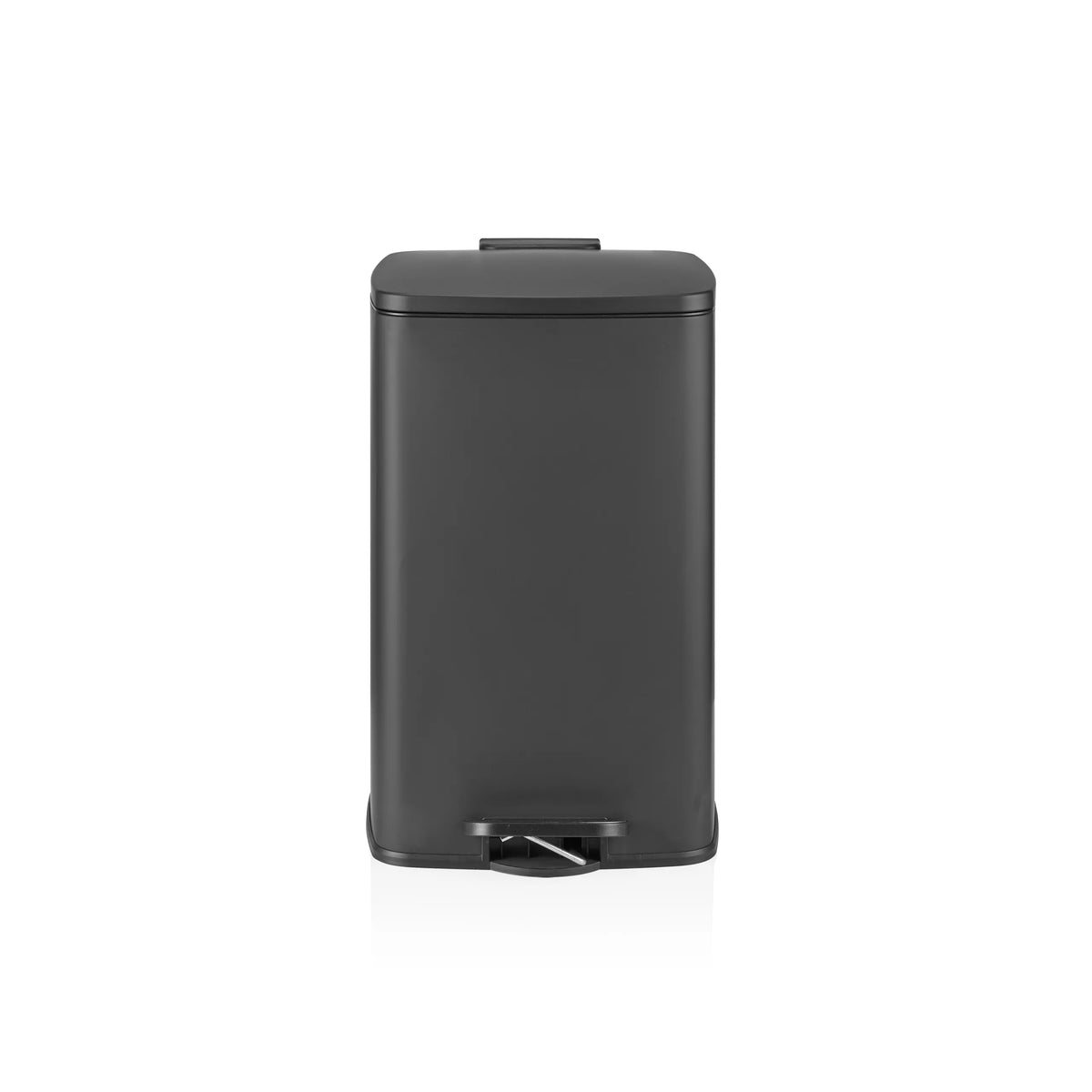 Papelera negra Clean Step 3 con tapa y pedal de hjh OFFICE – vista de 360° (vista frontal 0°)