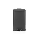 Papelera negra Clean Step 3 con tapa y pedal de hjh OFFICE – vista de 360° (vista frontal 0°)